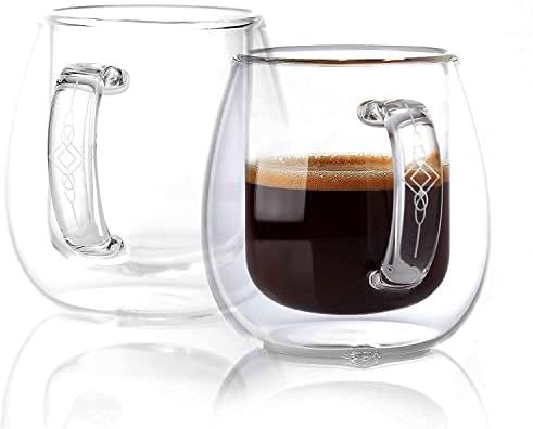 BALENA Double Walled Espresso Mugs - Set of 2 - 5.4oz Clear Glasses with Thermal Insulation for H... | Amazon (US)