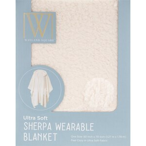 Wayland Square Ultra Soft Sherpa Wearable Blanket, White, 50 x 70 in | CVS Health