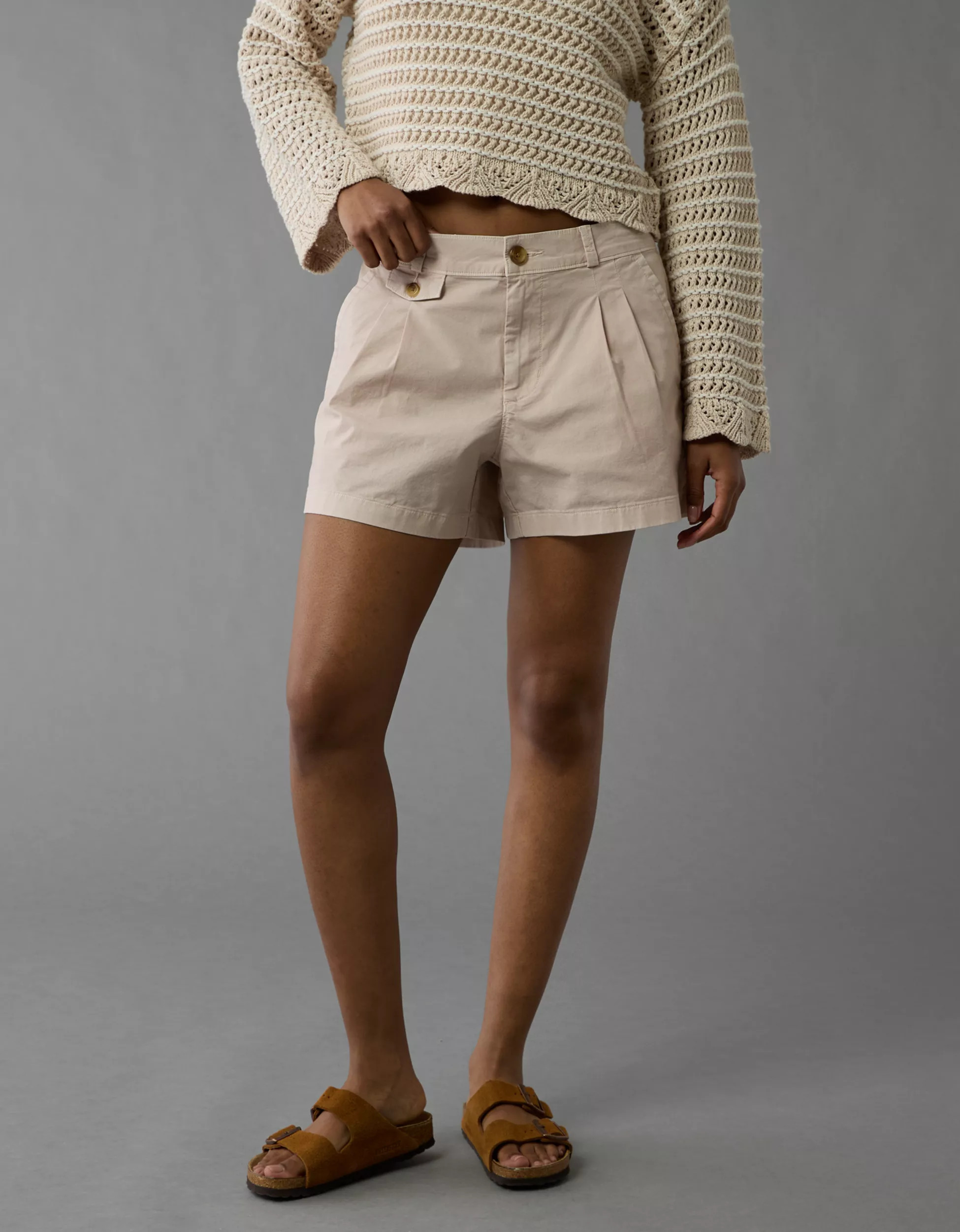 AE Snappy Stretch High-Waisted Trouser Short | American Eagle Outfitters (US & CA)