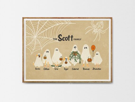 Halloween custom ghost family print, personalized cute ghost costumes family, halloween family po... | Etsy (US)