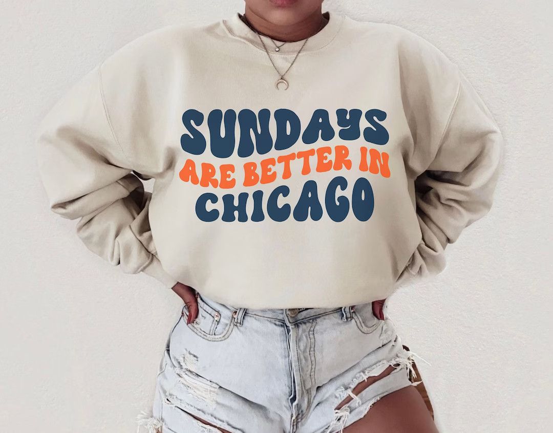 Retro Chicago Football Unisex Sweatshirt, Bears Shirts, Chicago Shirt, Vintage Game Day T-Shirt, ... | Etsy (US)