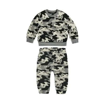 Halloween Baby Boys Sweatshirt and Sweatpants Set from Way To Celebrate, 2-Piece, Sizes 0/3M-24M | Walmart (US)