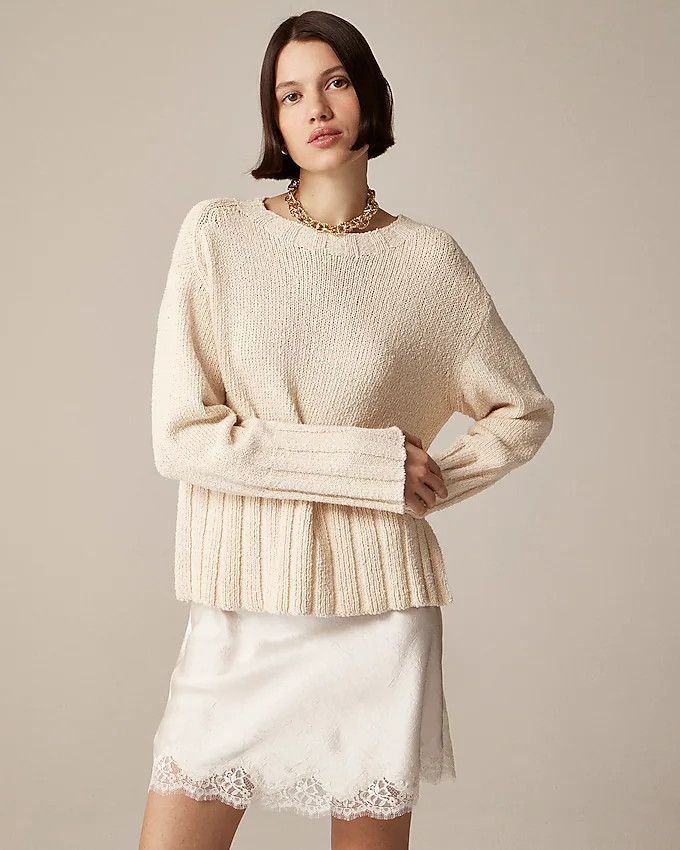 Marina sweater in textured cotton blend | J. Crew US