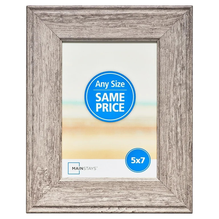 Mainstays 5x7 Rustic Gray Decorative Tabletop Picture Frame | Walmart (US)