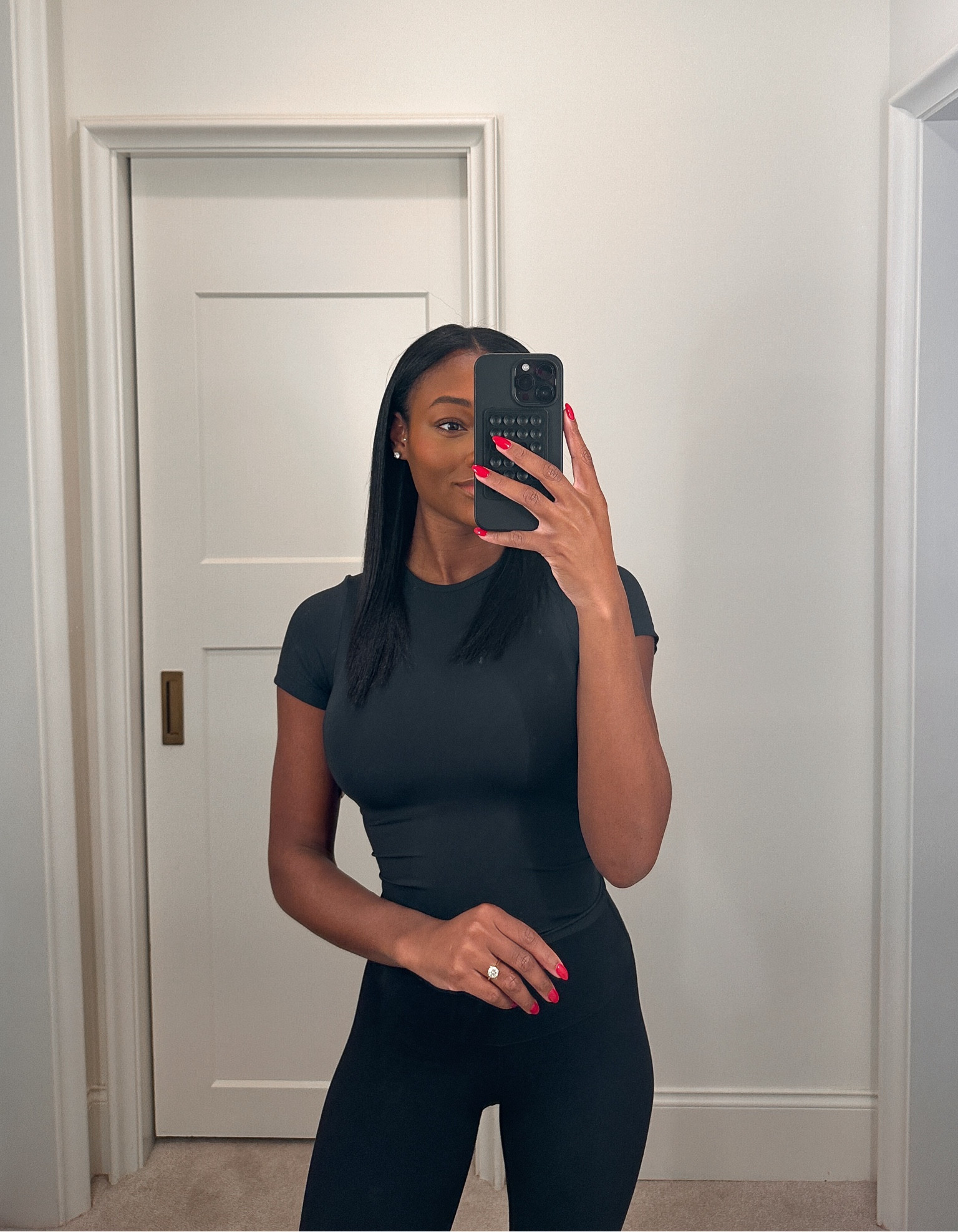 Casual outfit of the day! SKIMS Cotton Jersey T-Shirt (wearing a small) and lululemon align high-rise pants! 🖤

#LTKfitness #LTKstyletip #LTKSeasonal