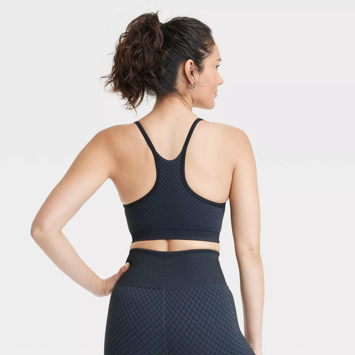Women's Seamless Light Support Houndstooth Jacquard Sports Bra - All In Motion™ | Target