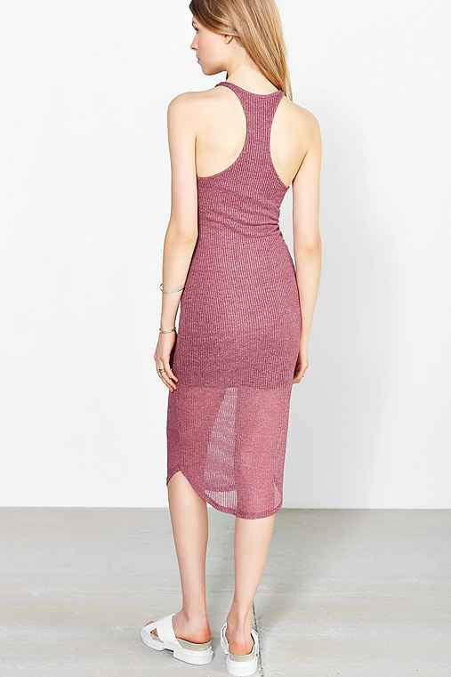 Sparkle & Fade Ribbed Racerback Tank Dress,MAROON,L | Urban Outfitters US