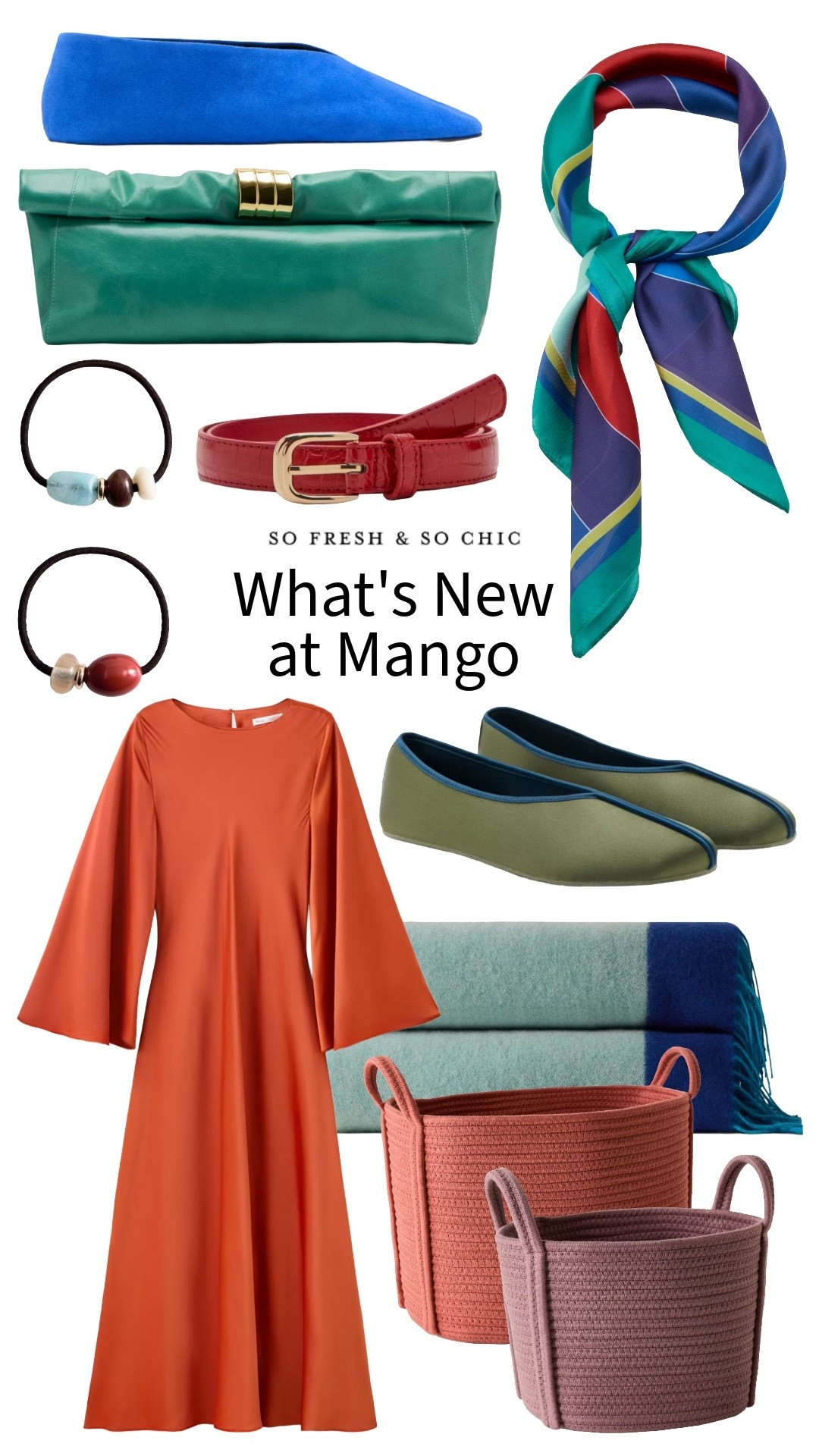 Color for Spring? Groundbreaking! 
/
New at mango - mango home finds - mango clothing - affordable fashion - kids room decor - bedroom decor - colorful baskets - colorful throw blanket - beaded hair ties - orange long sleeve dress - modest fashion - hijabi girl fashion - colorful spring scarf - electric blue ballet flats - blue suede flats- green flats - red bet - oversized turquoise clutch - oversized leather clutch - spring fashion finds - wedding guest dress

#LTKHome #LTKOver40 #LTKmomlife