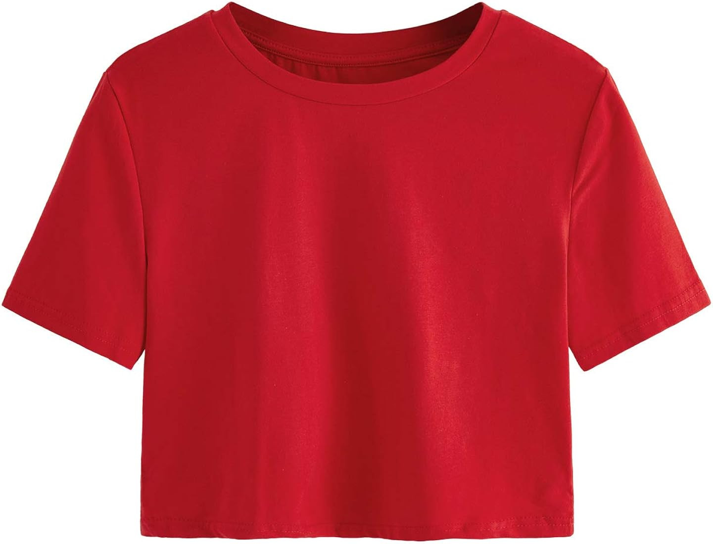 SweatyRocks Women's Casual Short Sleeve Crew Neck Basic Crop Top T Shirts | Amazon (US)