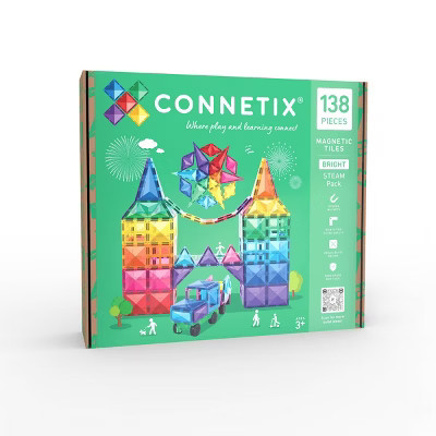 CONNETIX Magnetic Tiles Bright STEAM Pack Building Blocks 138pc | Target