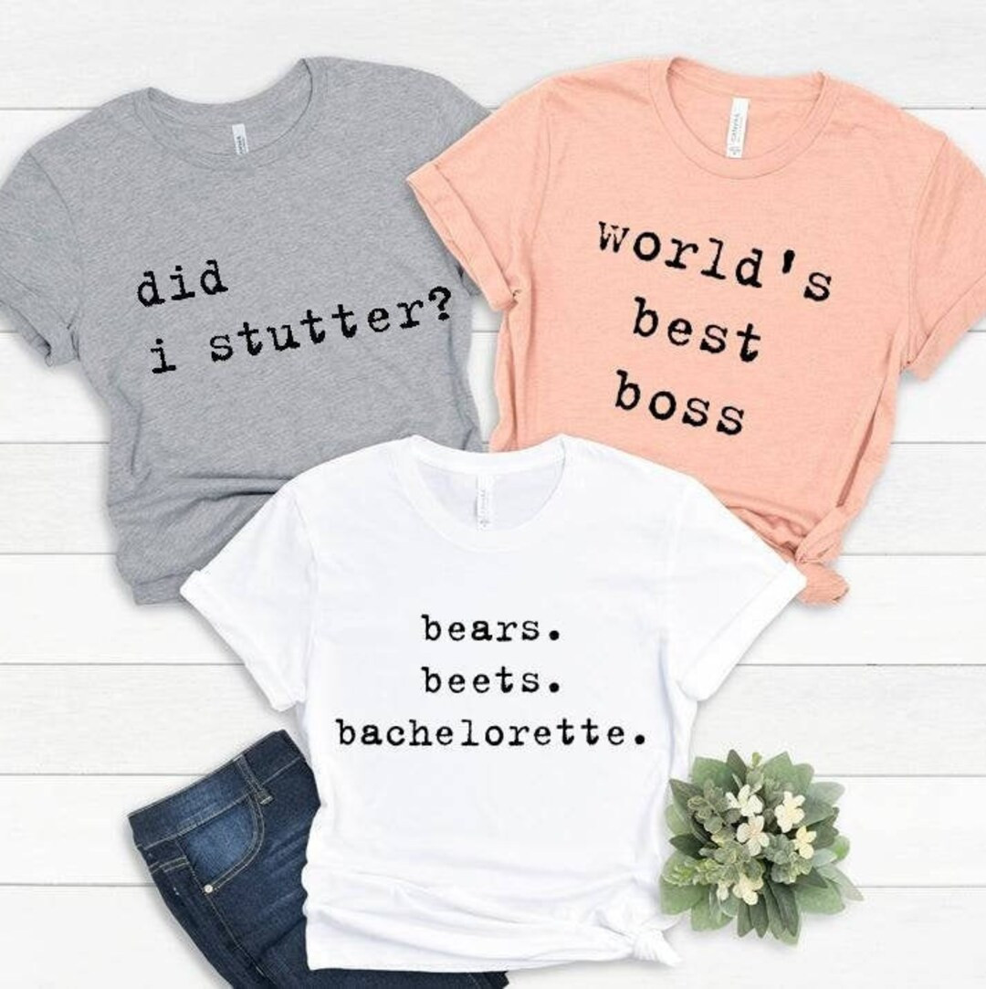 Office Bachelorette Party Shirts, Office Theme Funny Matching Group T-Shirts, Bears Beets Shirt, ... | Etsy (US)