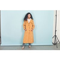 70S Camel Caramel Brown Pea Coat Vintage Suede Long Button Jacket | Etsy (US)