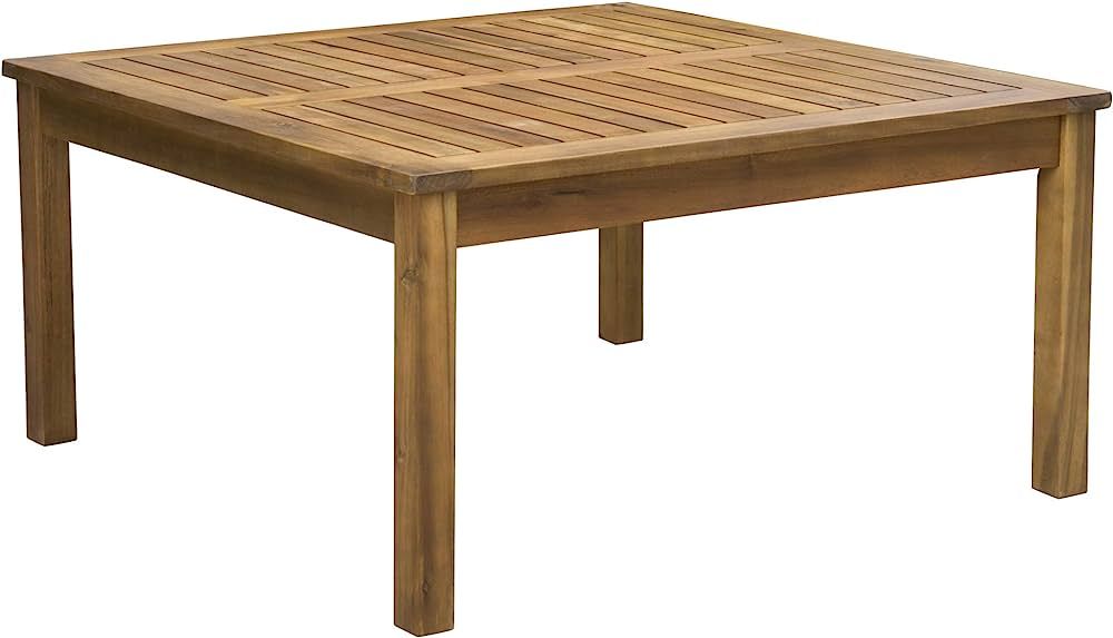 Christopher Knight Home Perla Outdoor Acacia Wood Coffee Table, Teak Finish ,Brown | Amazon (US)