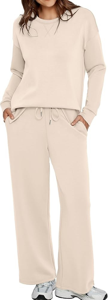 Glamaker Womens 2 Piece Lounge Set Fall Long Sleeve Pullover Tops Long Pants Casual Sweatsuits Tr... | Amazon (US)