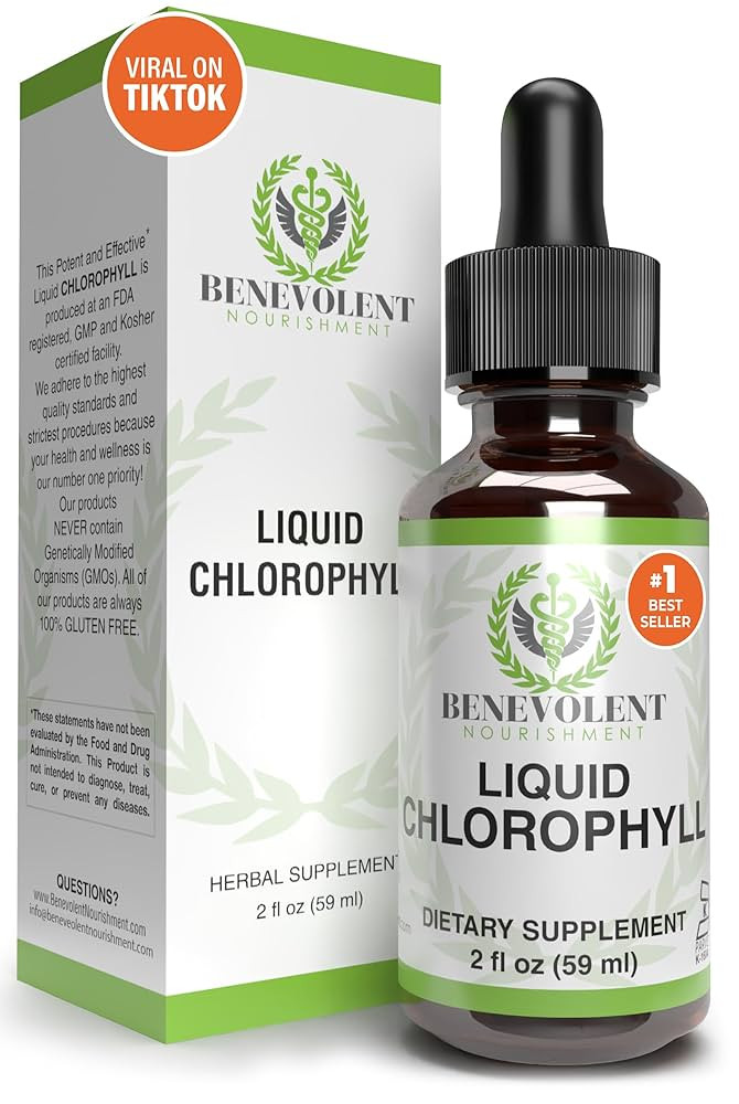 Benevolent Chlorophyll Liquid Drops – Chlorophyll Drops for Detox & Immune Support, Internal De... | Amazon (US)