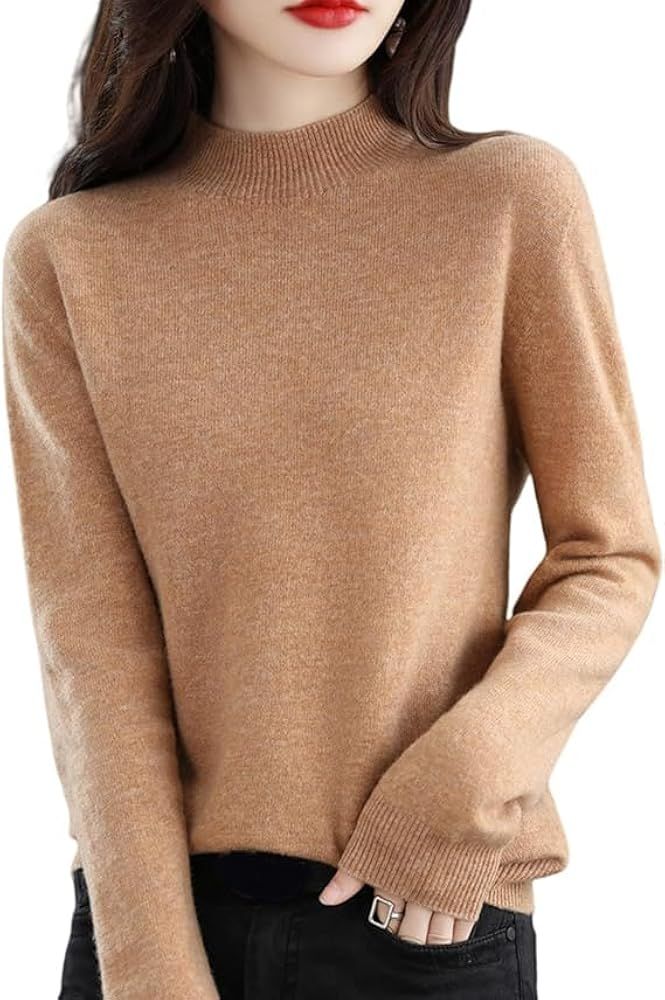 Cashmere Sweaters for Women, 100% Cashmere Long Sleeve Crew Neck Soft Warm Pullover Knit Jumpers ... | Amazon (US)