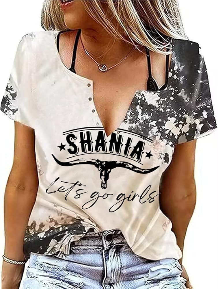 Retro Western Cowboy Shirt Women Country Music Cute Cattle Skull Graphic Concert Outfit Tops | Amazon (US)