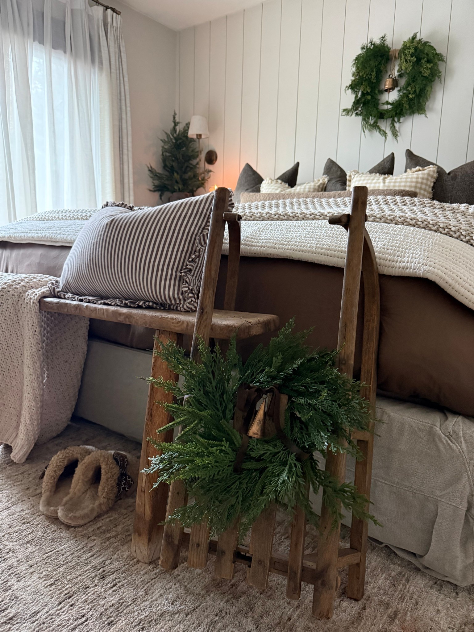 Vintage wooden sled. I’m about to use this on either my porch or greenhouse for Christmas but it’s also perfect at the end of my bed  

#LTKHome #LTKSeasonal #LTKHoliday