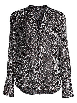 Abriana Animal-Print Silk Shirt | Saks Fifth Avenue