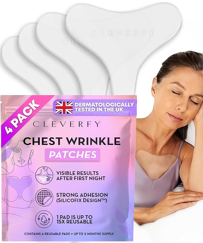 CLEVERFY Silicone Chest Wrinkle Patches for Side Sleeping – Reusable Décolleté Anti-Wrinkle C... | Amazon (US)