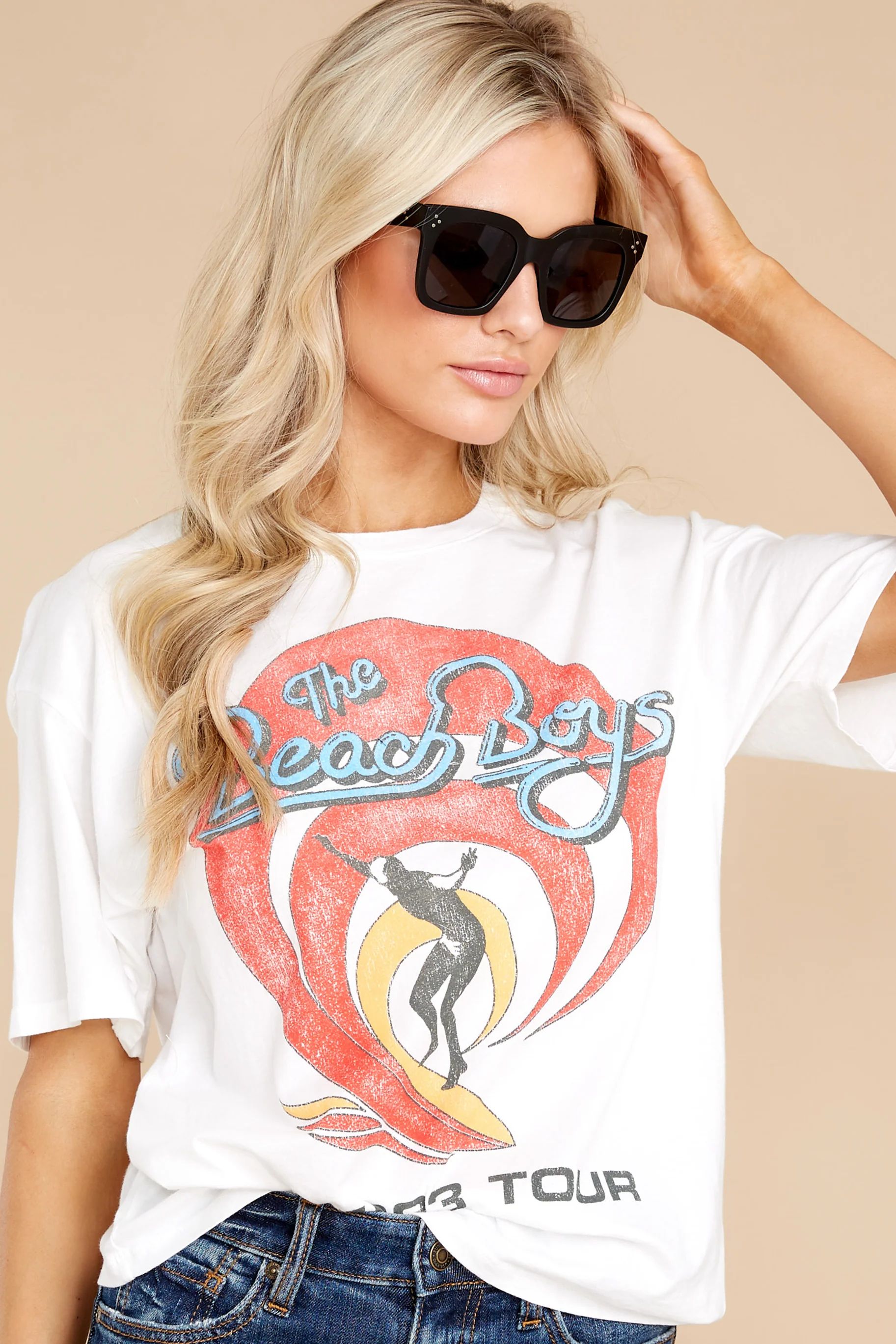 The Beach Boys 1983 Vintage White Tour Tee | Red Dress 