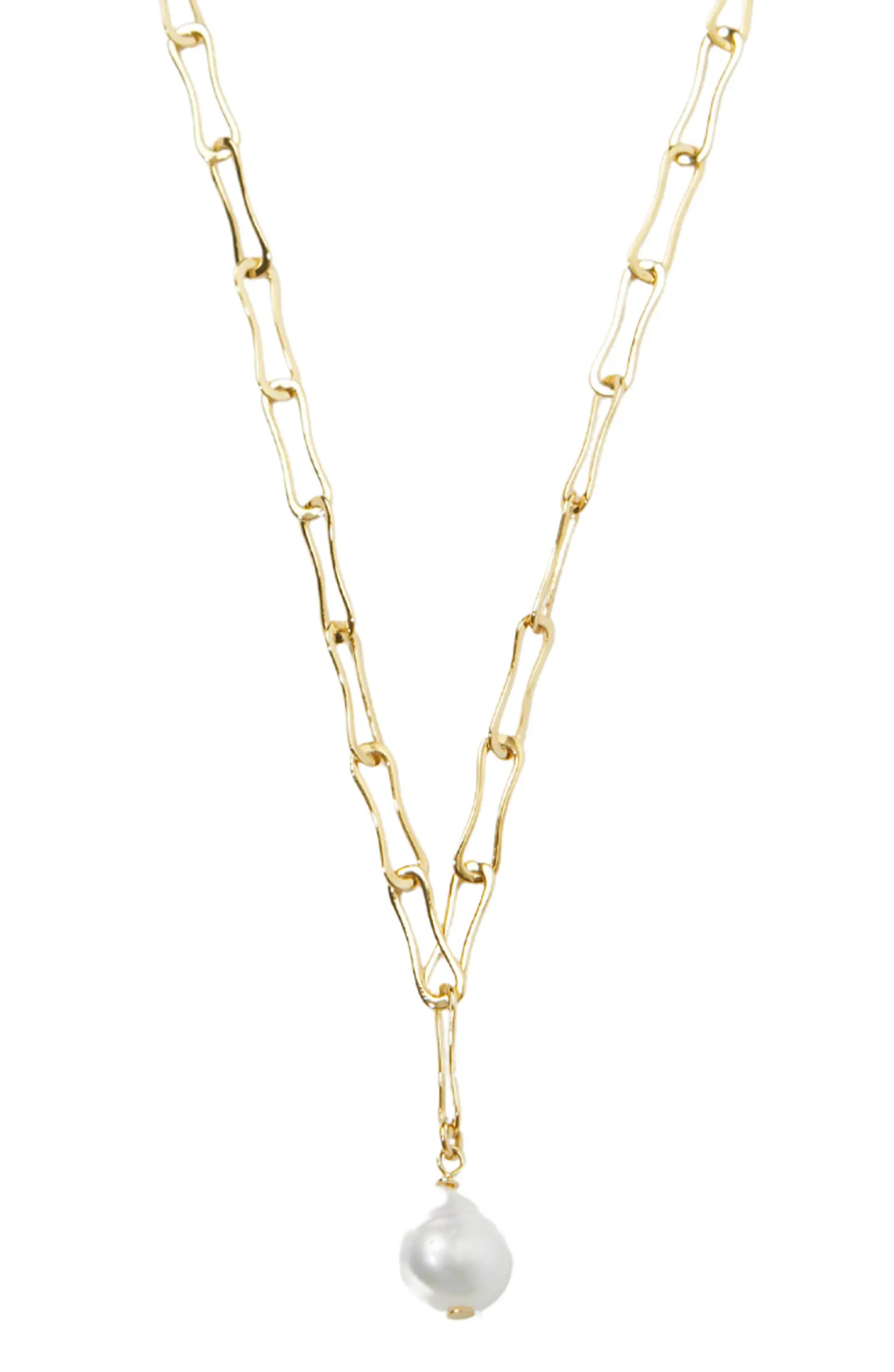 Freshwater Pearl Pendant Paperclip Necklace | Nordstrom