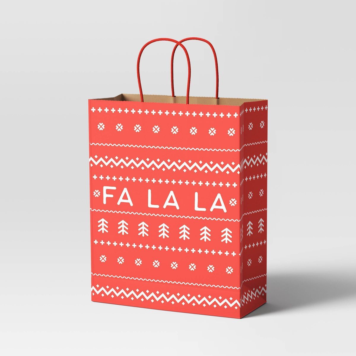 Large Cub 'Fa La La' Paper Handle Christmas Gift Bag Red - Wondershop™ | Target