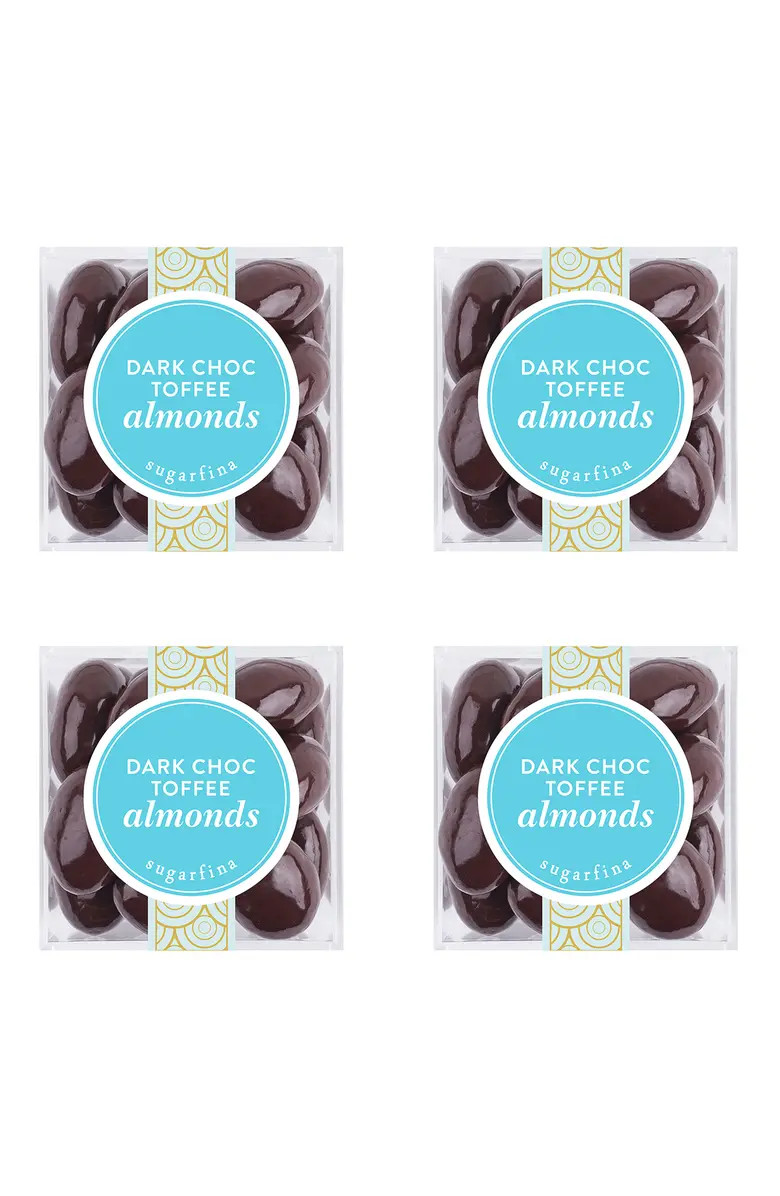 Set of 4 Dark Chocolate Toffee Almonds Candy Cubes | Nordstrom