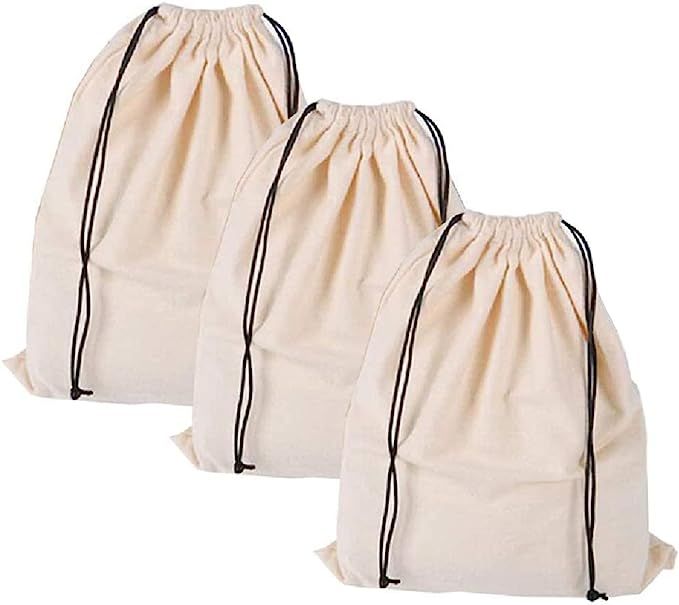 MISSLO Set of 3 Cotton Breathable Dust-proof Drawstring Storage Pouch Multi-functional Bag. Pack ... | Amazon (US)