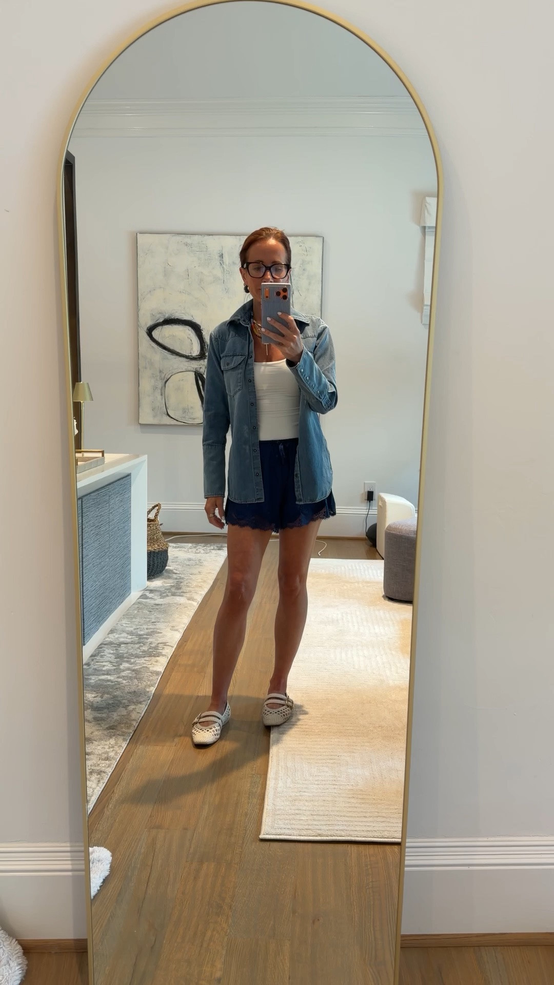 The denim shirt that quietly became the MVP of my closet. I still love a good oversized denim button down, but this one from Classic Six just hits different. The fit, the wash, the little details… it somehow makes every outfit look more polished and pulled together. Paired it here with the new Abercrombie satin shorts that are SO good for summer. Lightweight, comfy, flattering and easy to dress up or down.

Linking this whole casual chic summer outfit plus more of my favorite denim shirts, satin shorts, summer basics, elevated casual outfits, mom style outfits, vacation outfits and everyday summer staples.

#LTKootd #LTKmomlife #LTKOver40