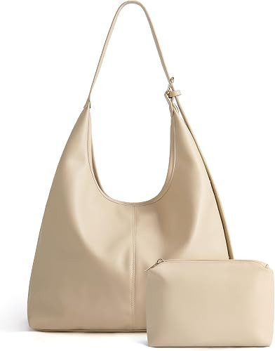 Missnine Hobo Bags Purses for Women, Soft Shoulder Bag Vegan Leather Tote Crossbody Purse Ladies ... | Amazon (US)