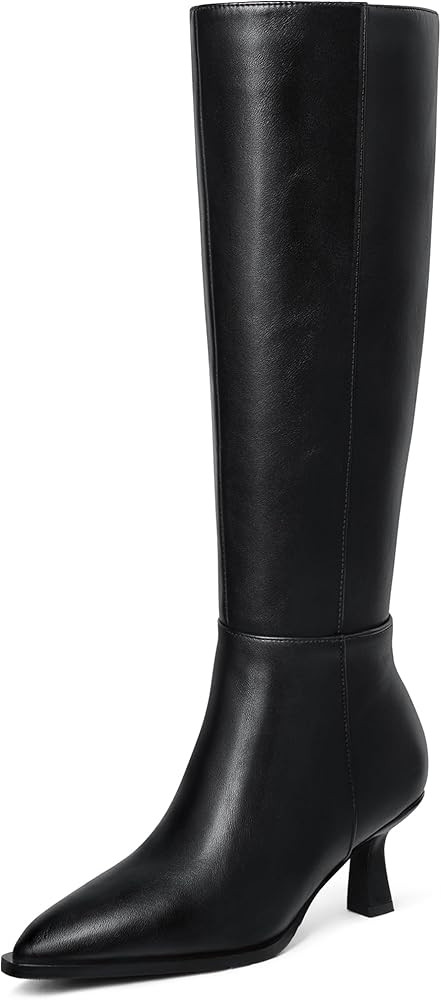 MUCCCUTE Knee High Boots for Women Tall Boots Kitten Heel Pointed Toe Slip On Comfort Fall Long B... | Amazon (US)