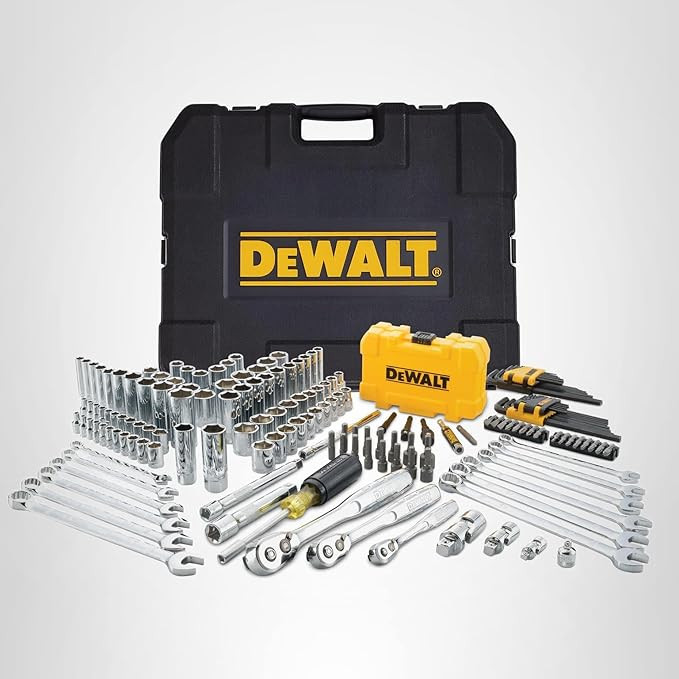 DEWALT Mechanic Tool Set with Case, Socket Set Metric and Standard Full, 1/4" & 3/8" Drive, Hex K... | Amazon (US)