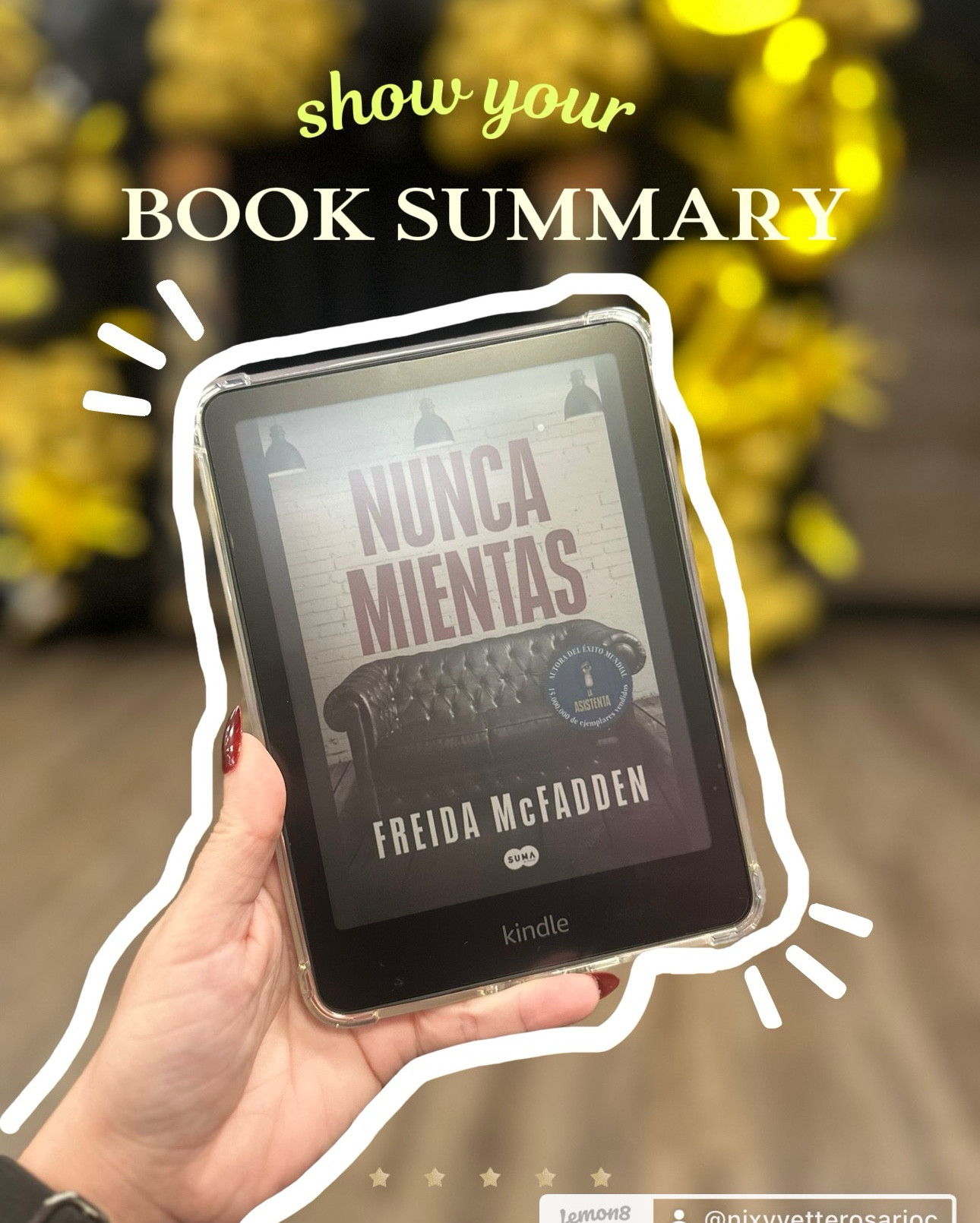 Amo poder llevarme mi kindle para todas partes y poder leer cómoda. Les recomiendo este libro si te gusta el suspenso. 