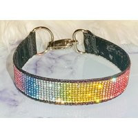 Rainbow Sparkle Rhinestone Dog Collar, 1"" Of Dazzling, Edgy, Fun, Unique Higher End Sparkle, Black Satin Lined, Closure Options | Etsy (US)