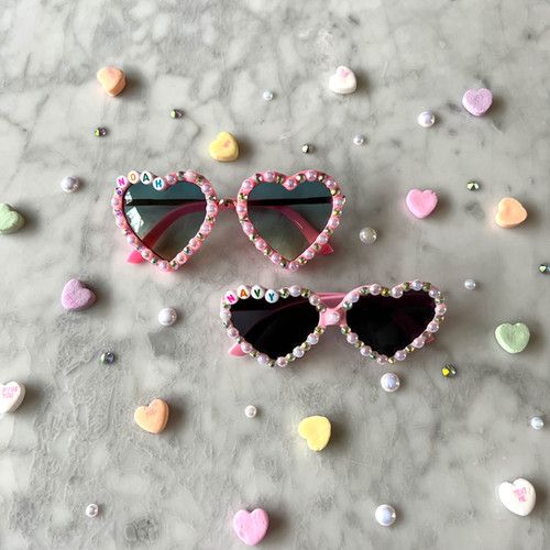 Personalized Pink Heart Sunglasses | Strand.Up | Strand.Up