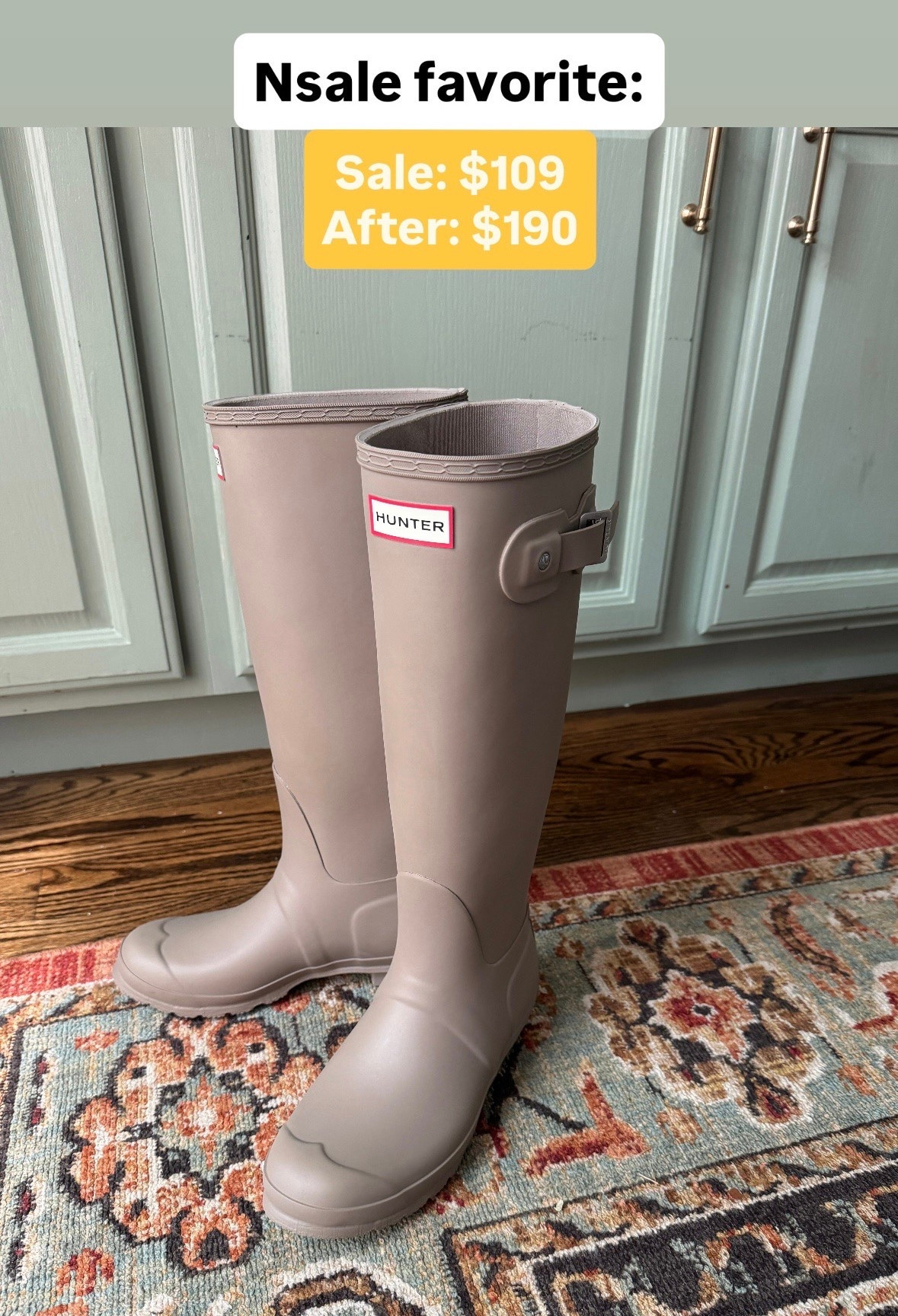 Nordstrom anniversary sale favorite! These hunter boots fit true to size. I love the Taupe color and they are so cute paired with tall boot socks and an oversized sweater

#LTKSeasonal #LTKSaleAlert #LTKootd