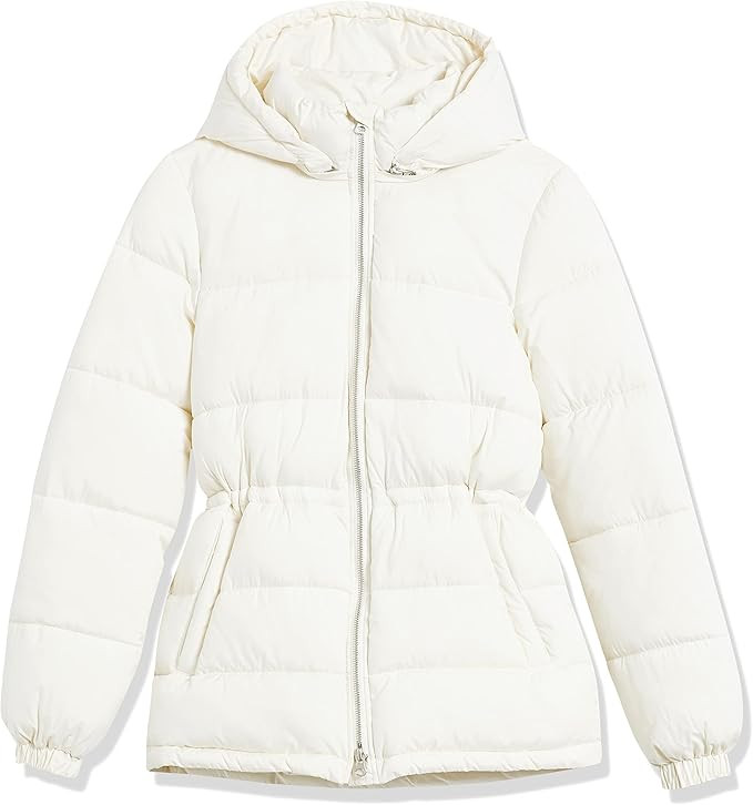 Amazon Essentials Womens Heavyweight Quilted Hooded Puffer Winter Jacket with Adjustable Waist | Amazon (US)