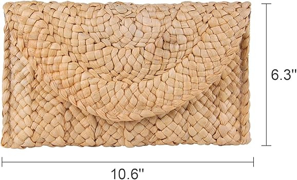Freie Liebe Straw Clutch Purses for Women Summer Beach Bags Envelope Woven Clutch Handbags | Amazon (US)