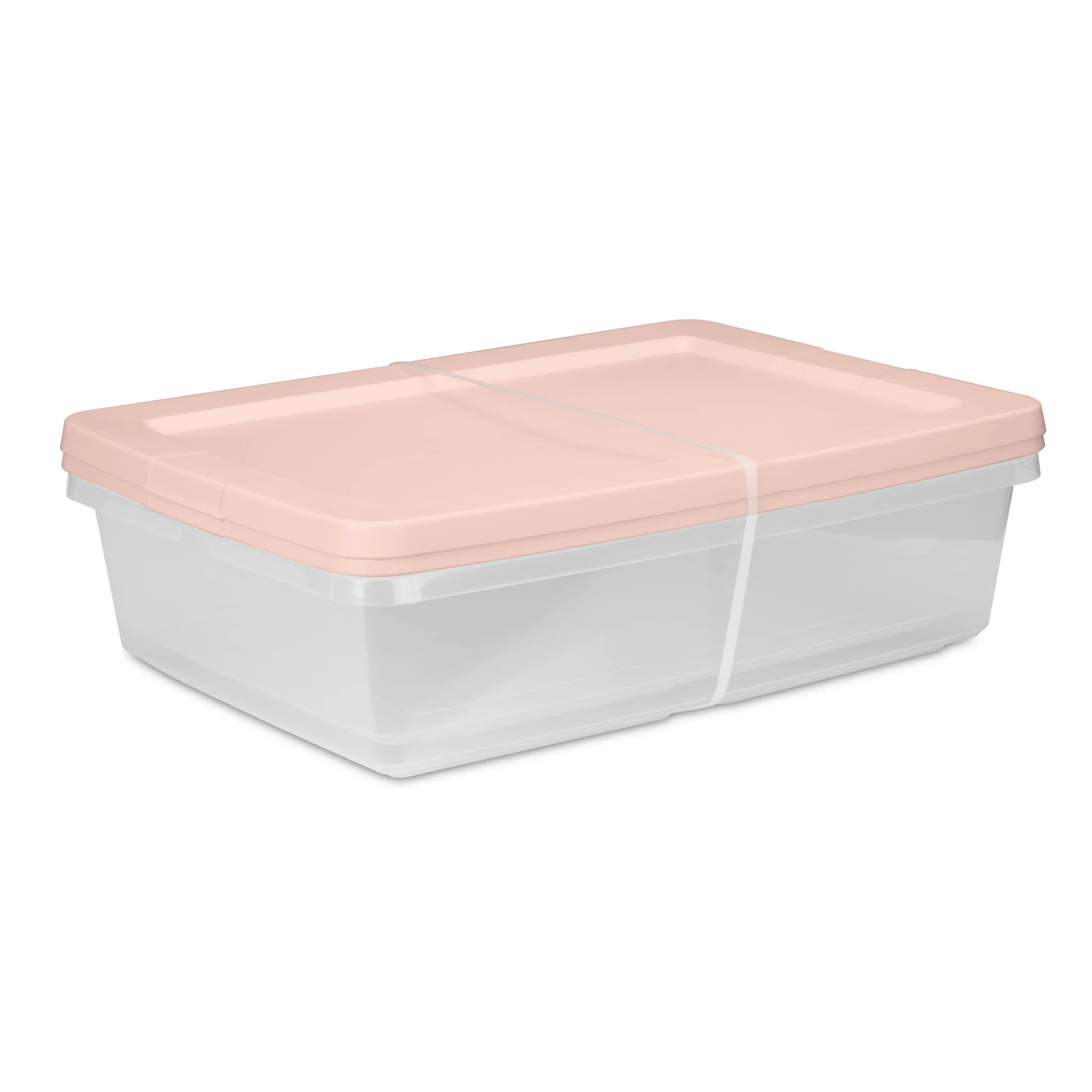 Sterilite Set of (2) 28 Qt. Storage Boxes Plastic Adult, Pink Blush | Walmart (US)