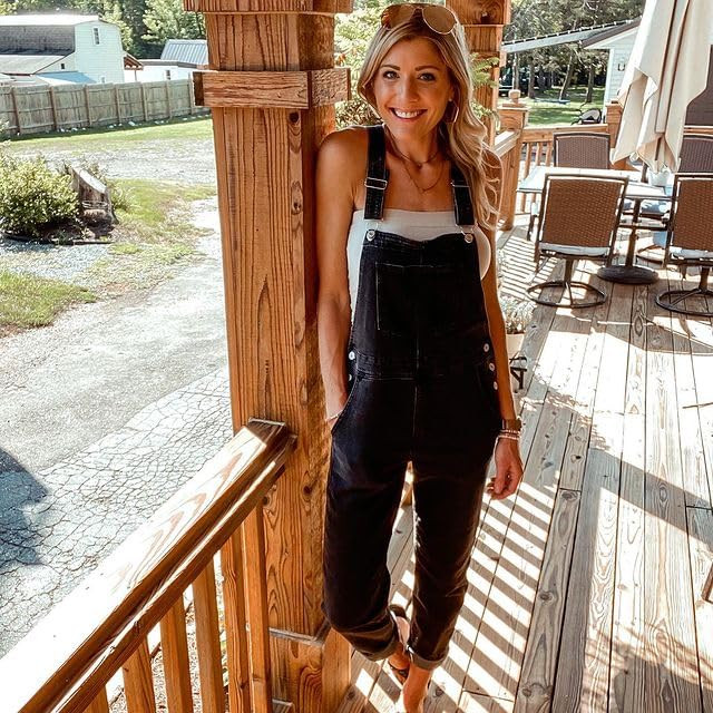 Vetinee Women's Overalls Denim Loose Fit Straight Leg Bib Overall Jean Jumpsuits | Amazon (US)