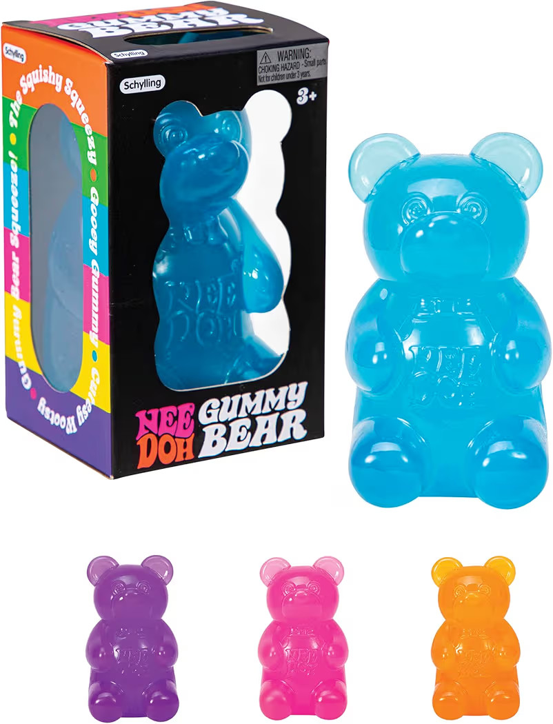 Schylling NeeDoh Gummy Bear - Sensory Fidget Toy with Jelly-Like Filling - 3.5" Tall - Colors May... | Amazon (US)