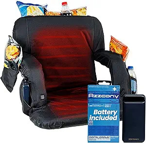 Azzcony Heated Stadium Seat for Bleachers with Back Support – 2022 Upgrade & Rechargeable & USB... | Amazon (US)