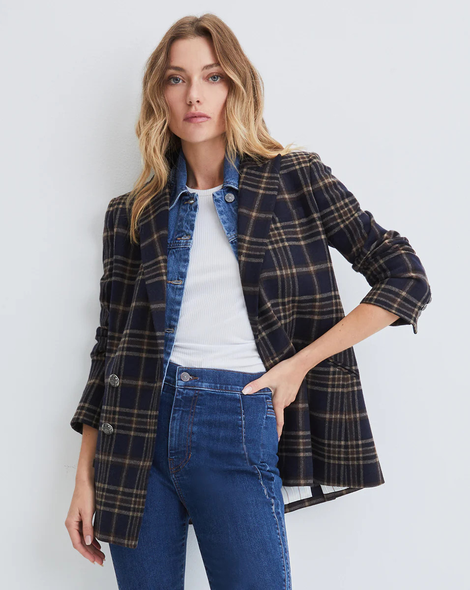 Oria Tonal-Plaid Dickey Jacket | Veronica Beard