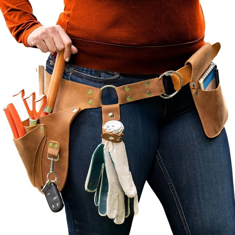Botanica Leather Garden Tool Belt for Women with Glove Holder - Florist Belt - Durable Gardeners ... | Amazon (US)