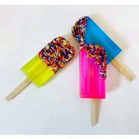 Resin Popsicle, Sprinkle Art, Neon Pop Food Unique Tabletop Popsicle Ice Cream Art | Etsy (US)