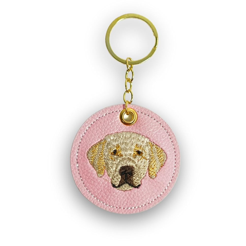 Pink French Bulldog Embroidered Keychain – Handmade PU Leather Dog Bag Charm for Women, Cute Pu... | Amazon (US)