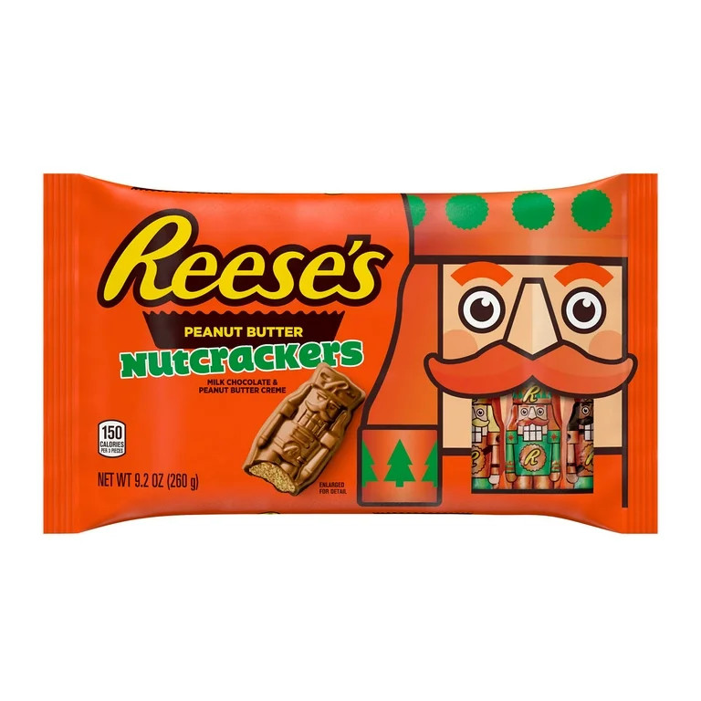 REESE'S, Milk Chocolate Peanut Butter Creme Nutcrackers Candy, Christmas, 9.2 oz, Bag - Walmart.c... | Walmart (US)