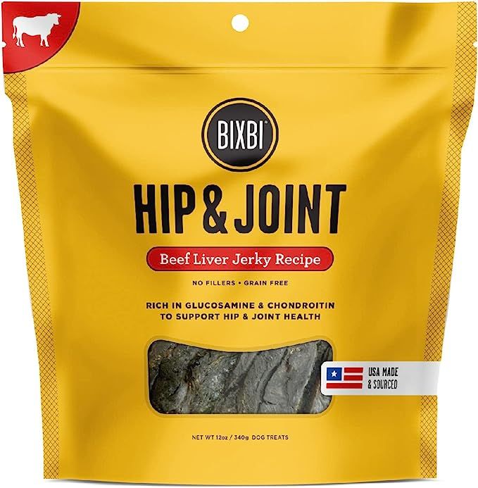 BIXBI Hip & Joint Support Beef Liver Jerky Dog Treats, 12 oz - USA Made Grain Free Dog Treats - G... | Amazon (US)