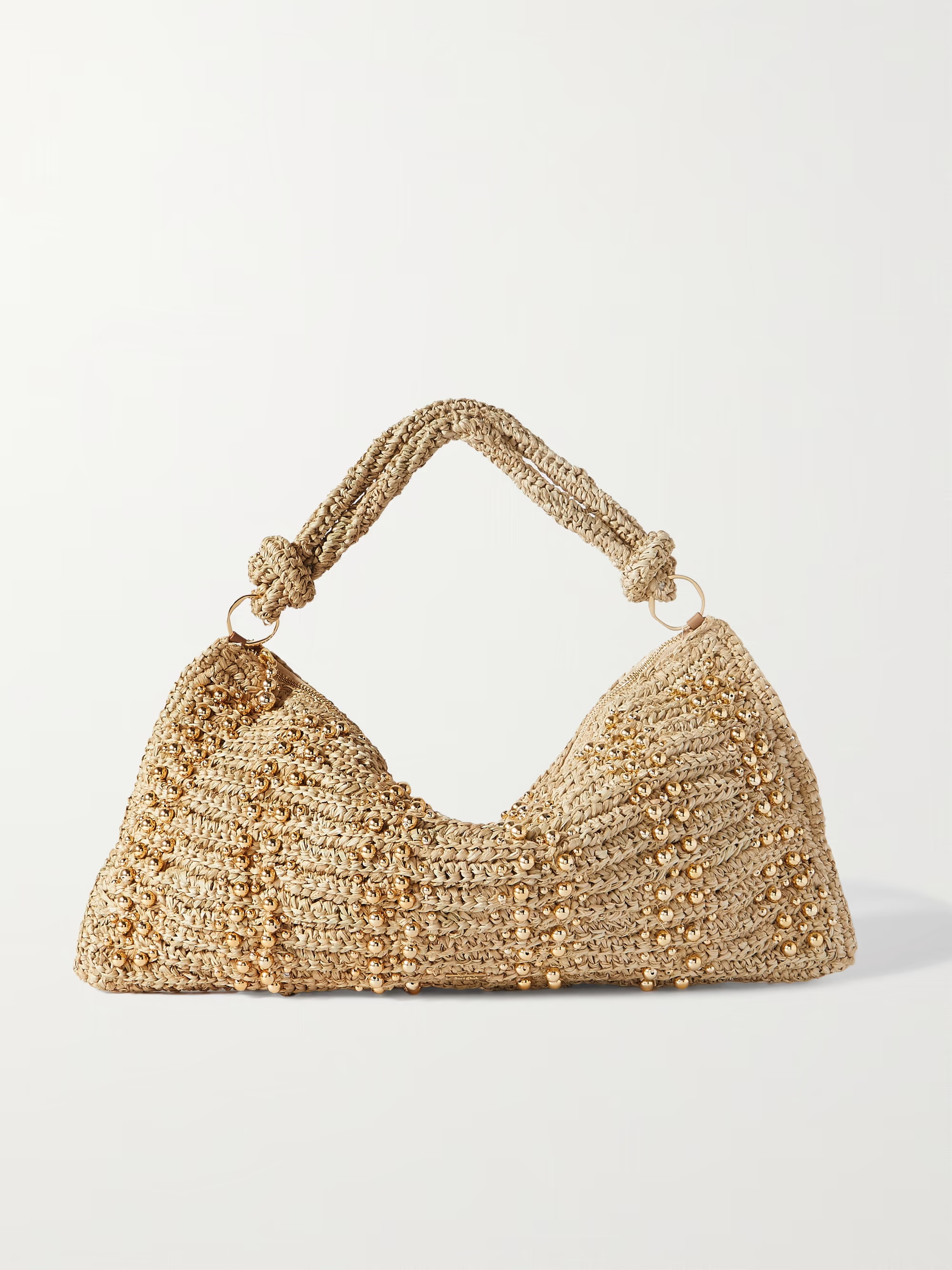 Hera bead-embellished raffia shoulder bag | NET-A-PORTER (US)